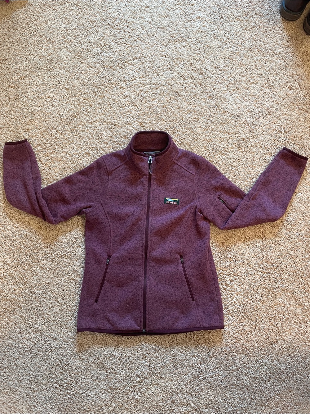 L.L. Bean Women's Full-Zip Teddy Jacket - Plum - XSP